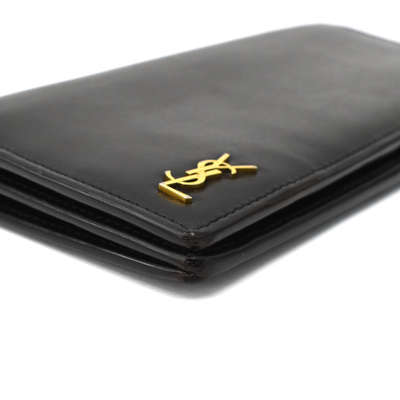 SAINT LAURENT YSL Cassandra Tiny Monogram Bifold Long Wallet Leather Black - Picture 6 of 9
